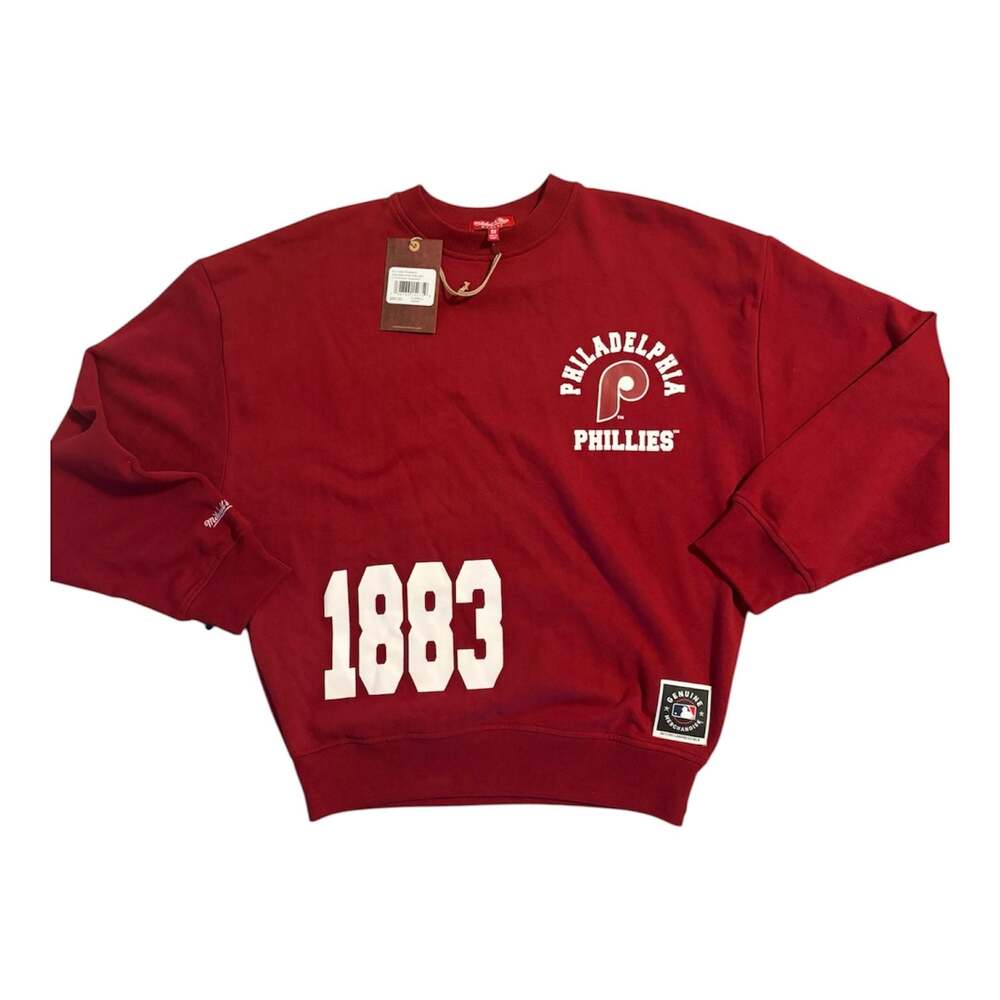 Women's Philadelphia Phillies Maroon Crewneck Pulllover Sweatshirt,